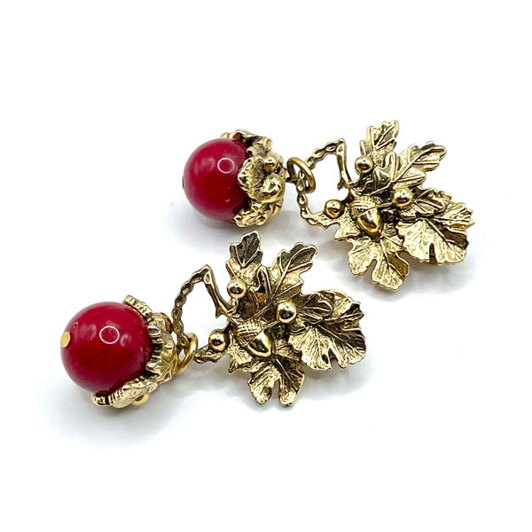 Oak leaf and acorn drop earrings