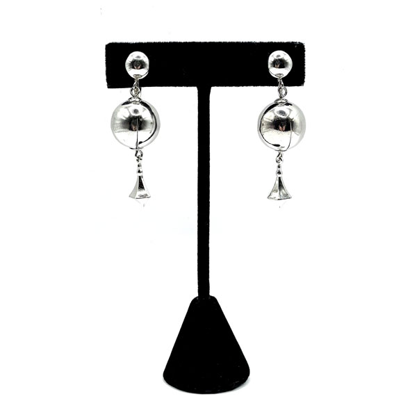 Silver tone drop earrings
