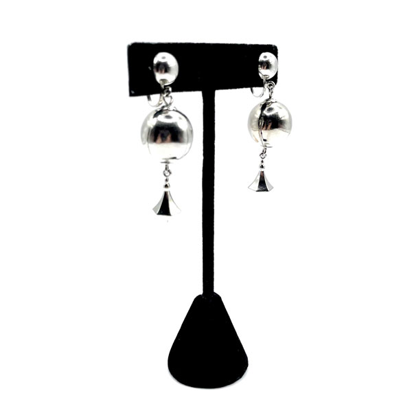 Silver tone drop earrings