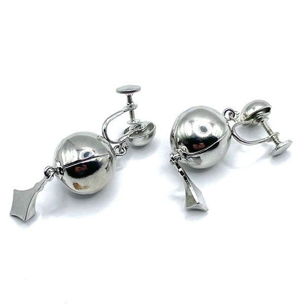 Silver tone drop earrings