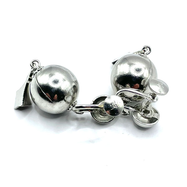 Silver tone drop earrings