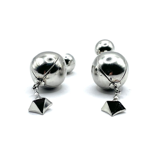 Silver tone drop earrings