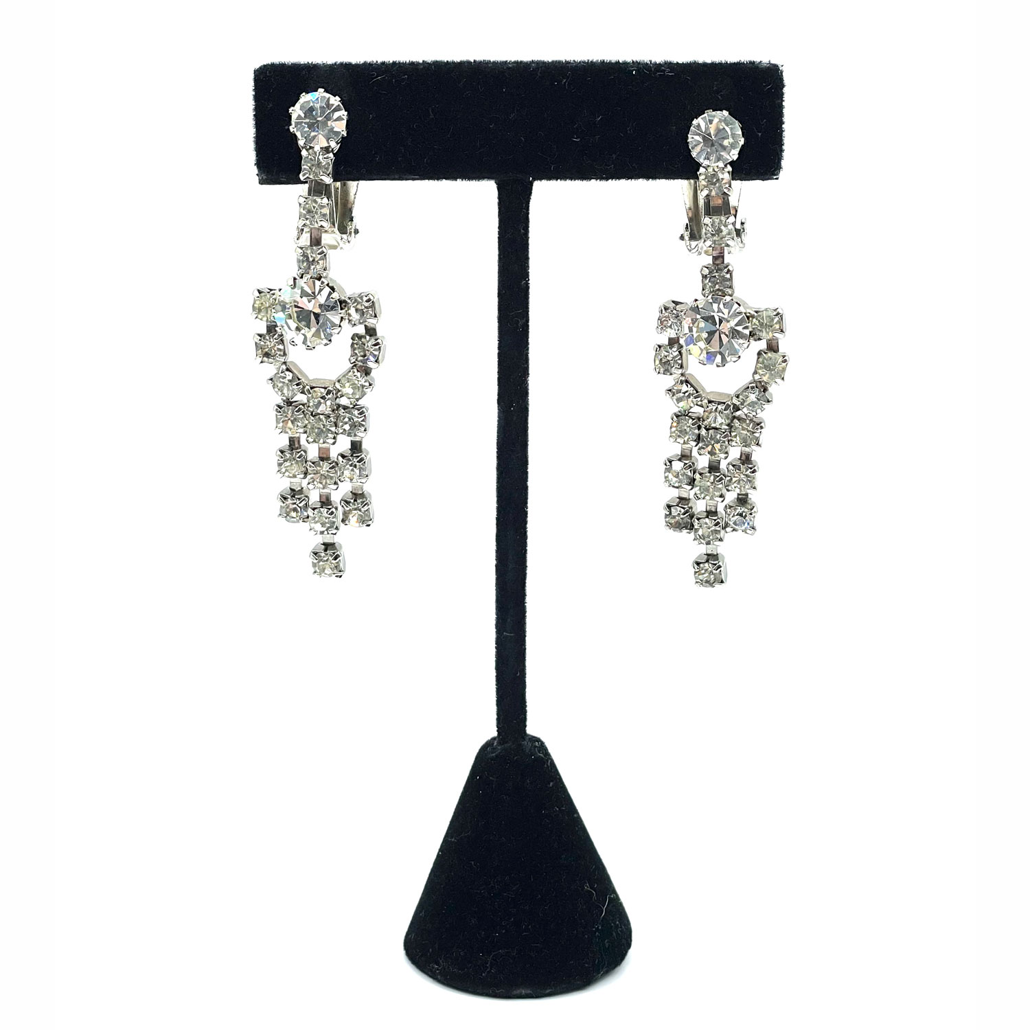1950s rhinestone drop earrings