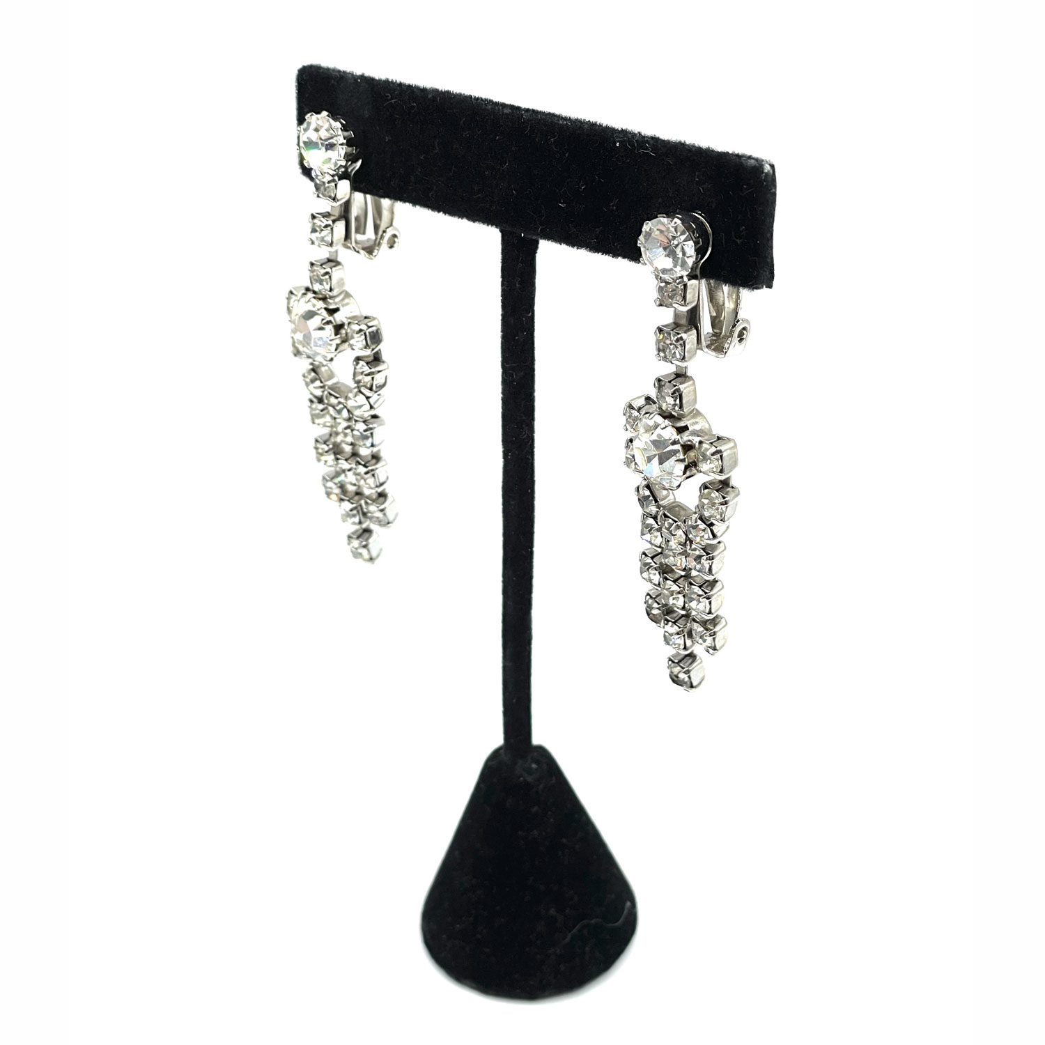 1950s rhinestone drop earrings