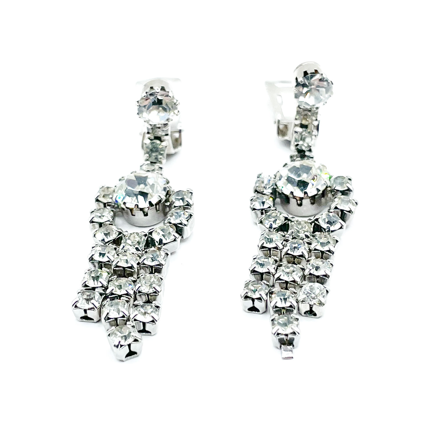 1950s rhinestone drop earrings