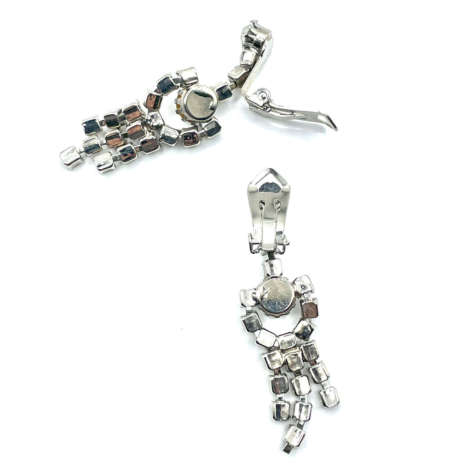 1950s rhinestone drop earrings