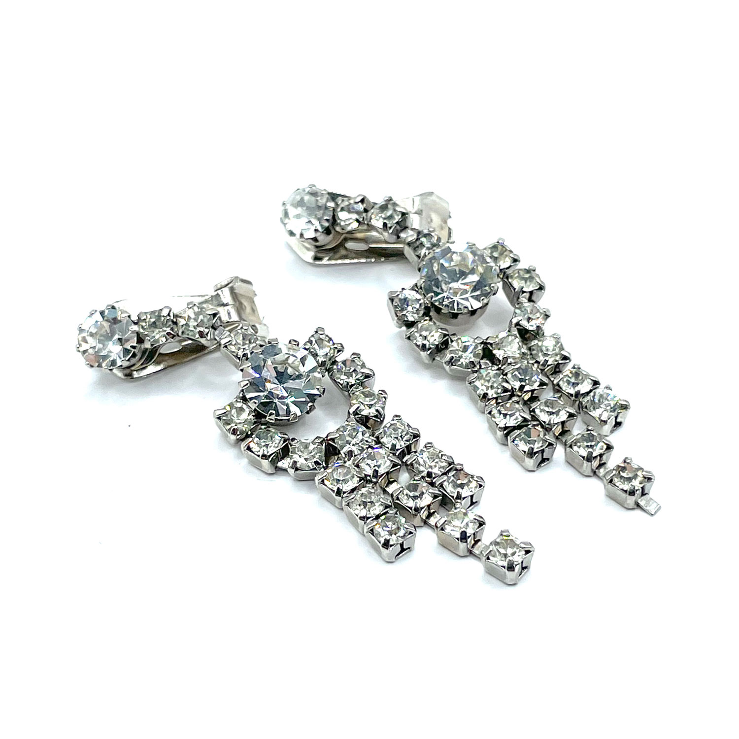 1950s rhinestone drop earrings