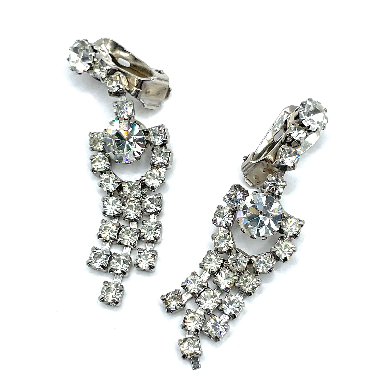 1950s rhinestone drop earrings