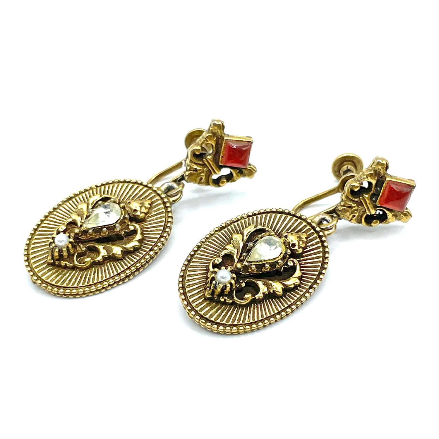 Victorian revival rhinestone drop earrings