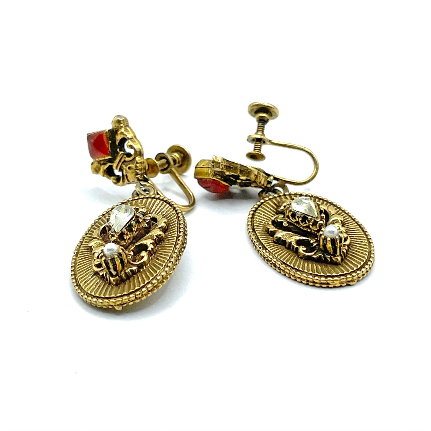 Victorian revival rhinestone drop earrings
