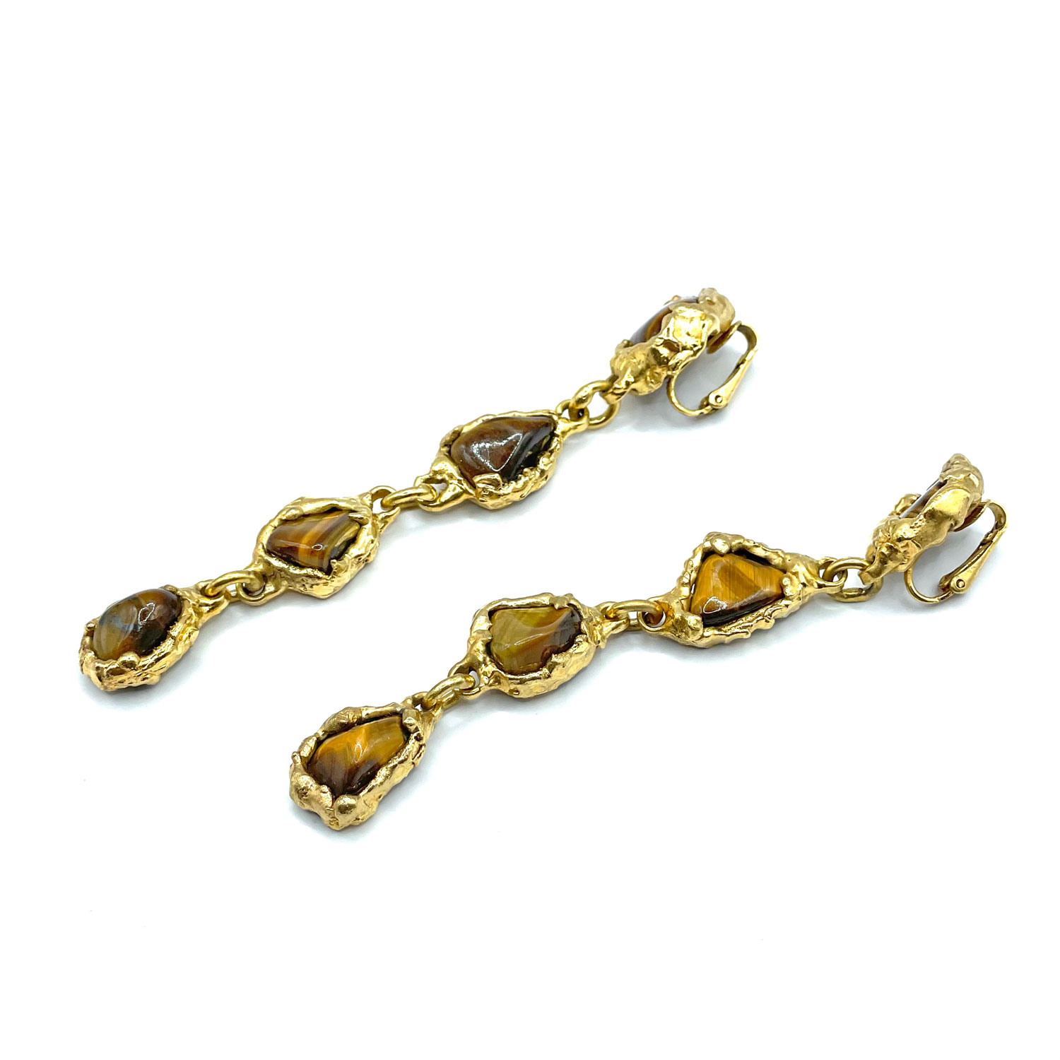 Tiger eye drop earrings