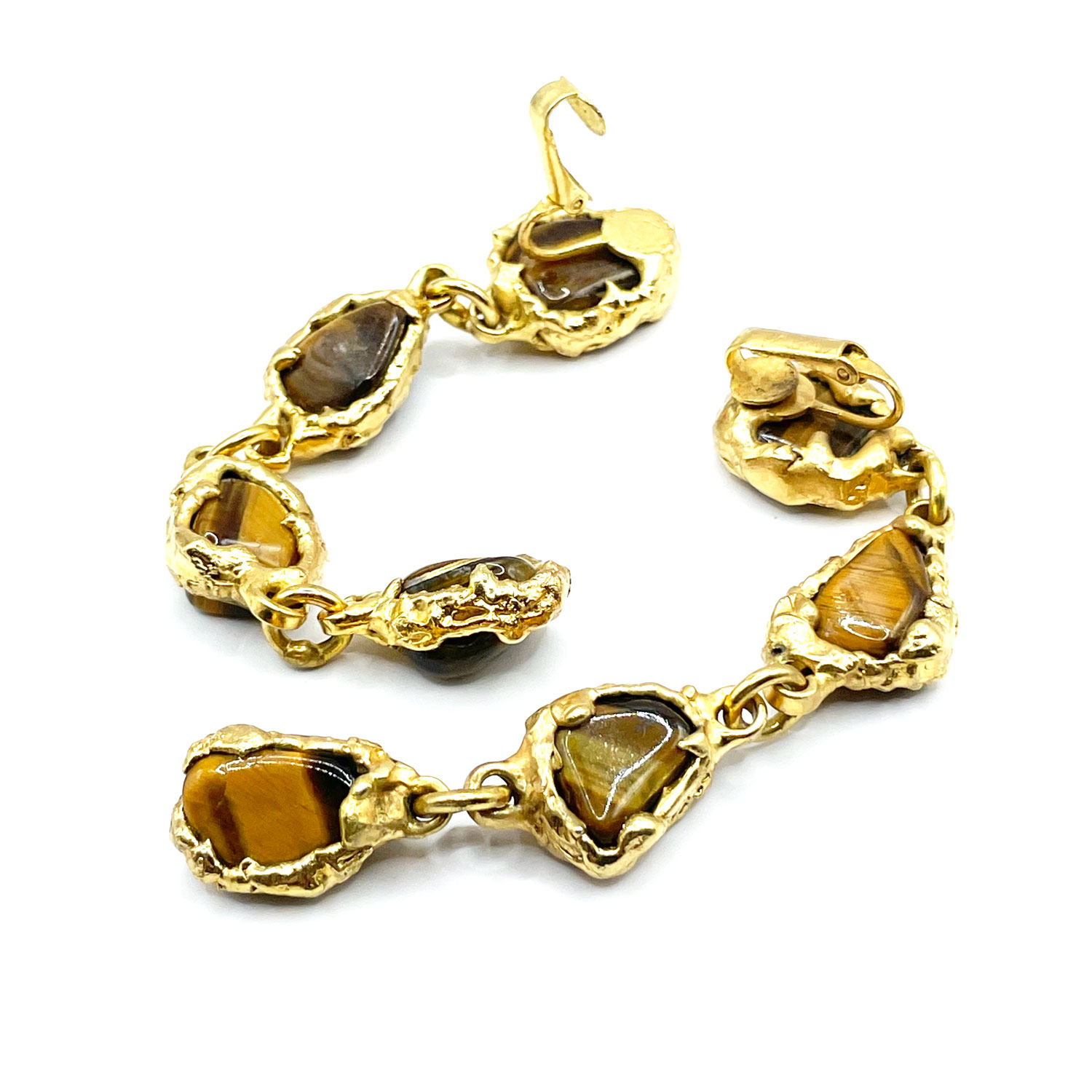 Tiger eye drop earrings