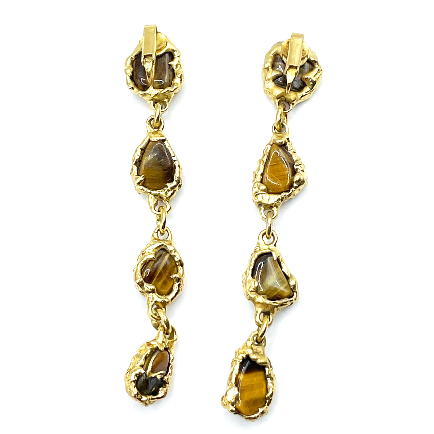 Tiger eye drop earrings