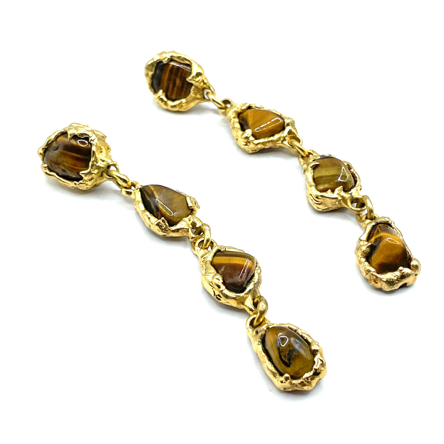Tiger eye drop earrings