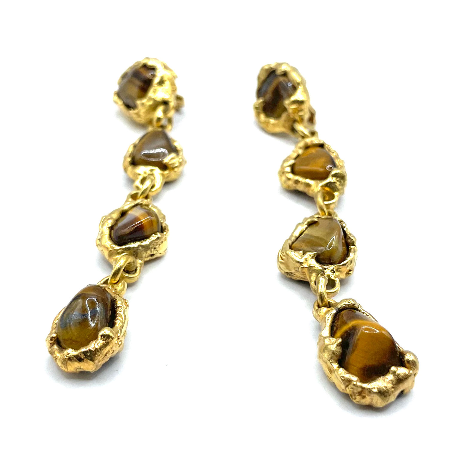 Tiger eye drop earrings