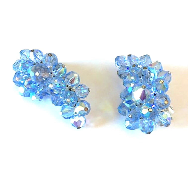 Blue crystal earrings