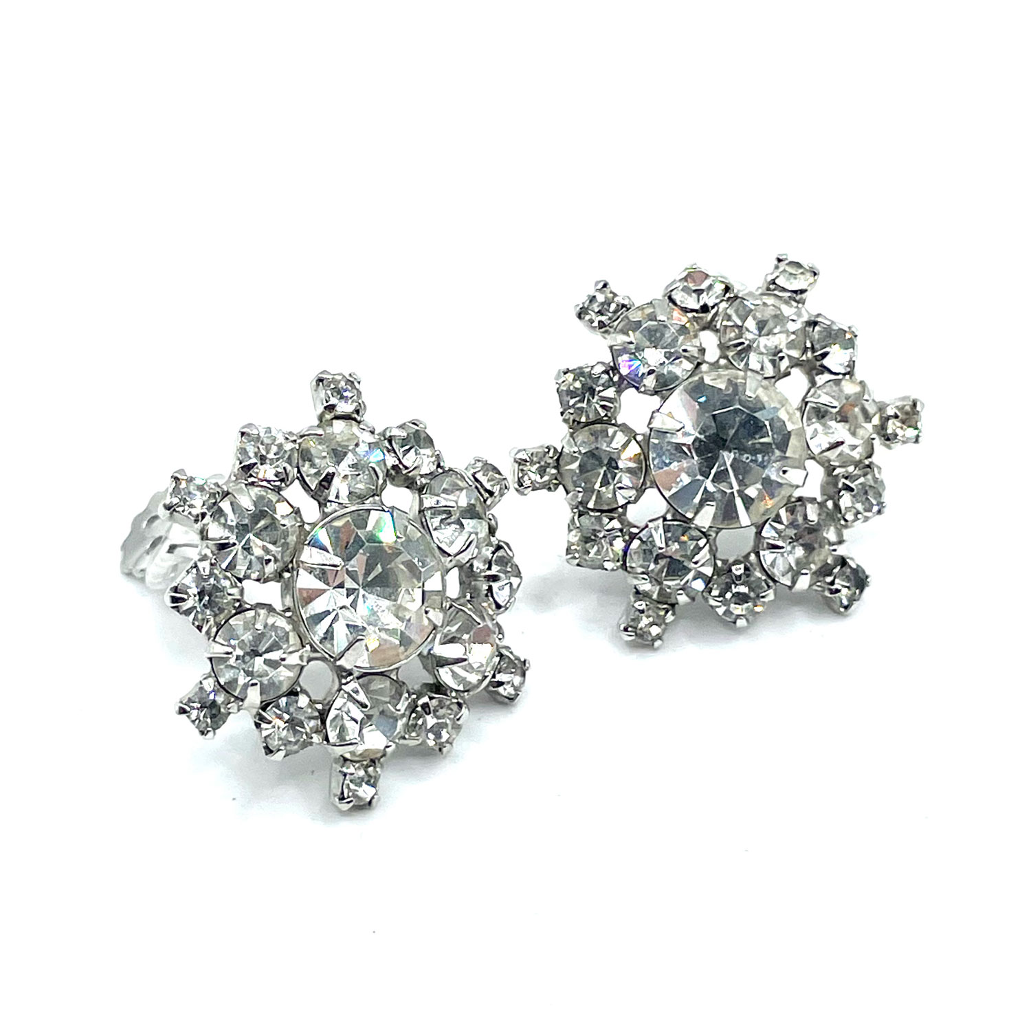 Rhinestone snowflake earrings