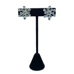 Blue rhinestone snowflake earrings
