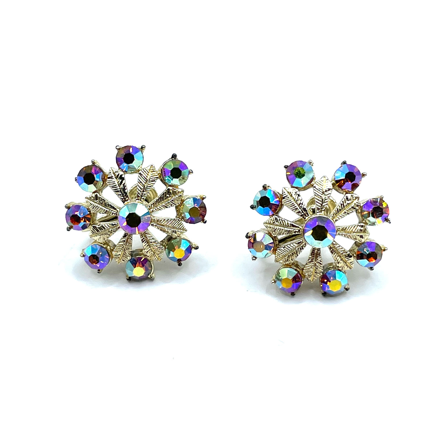 Coro rhinestone snowflake earrings