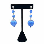 Blue crystal drop earrings