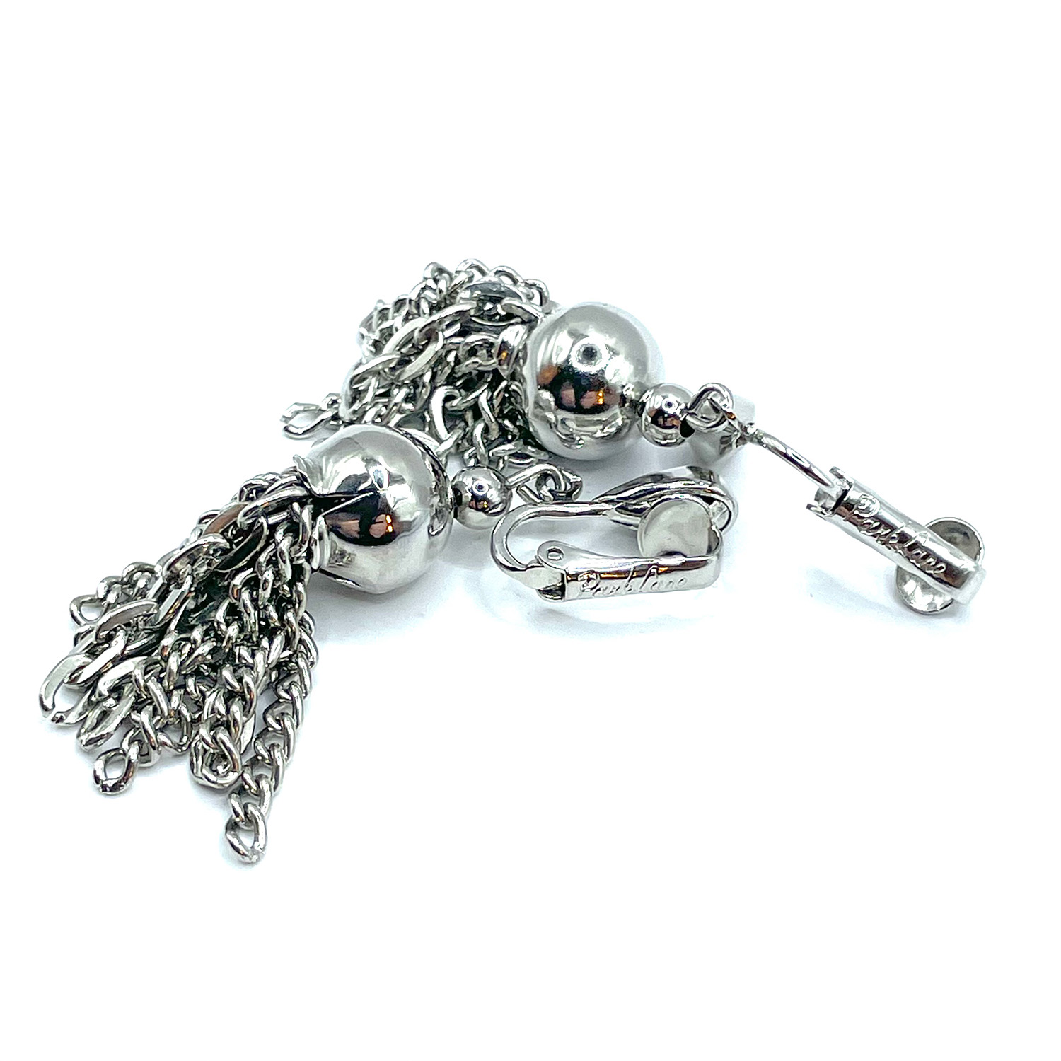 Silver tone drop earrings