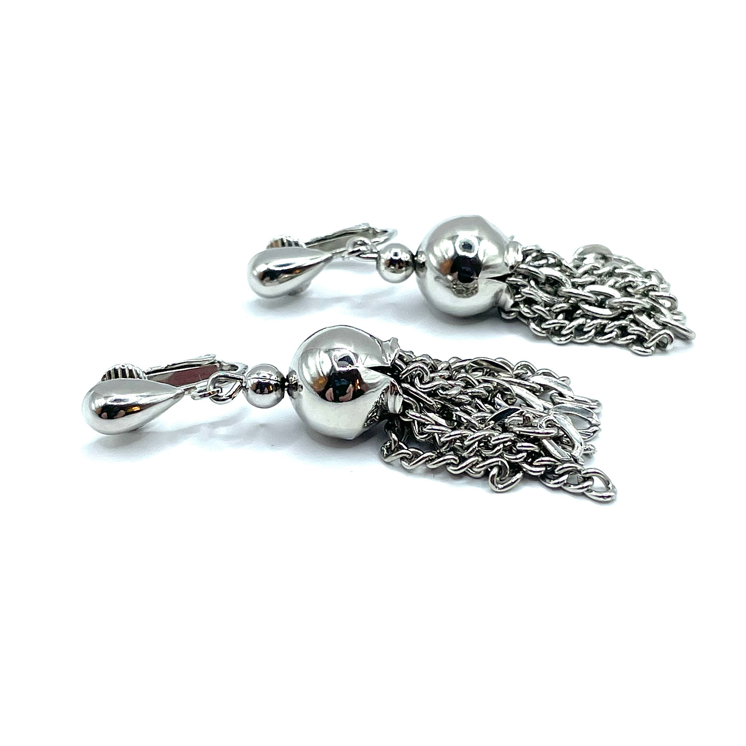 Silver tone drop earrings