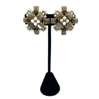 1950s White rhinstone earrings