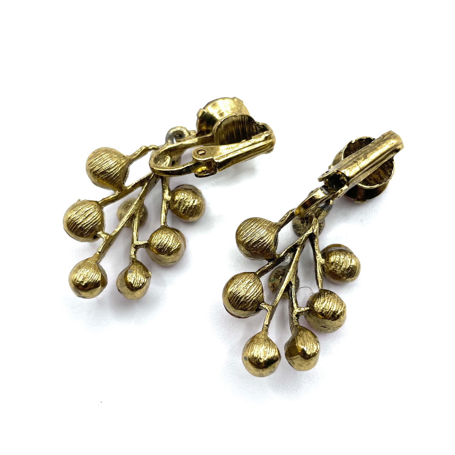 1950s pink rhinestone drop earrings