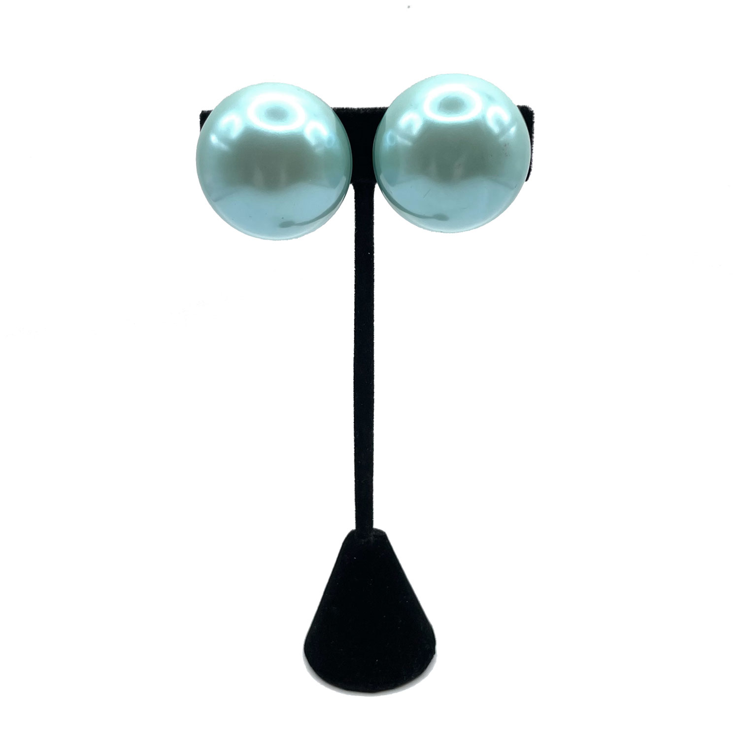 1980s blue half sphere earrings