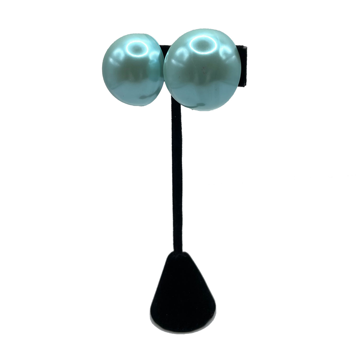 1980s blue half sphere earrings
