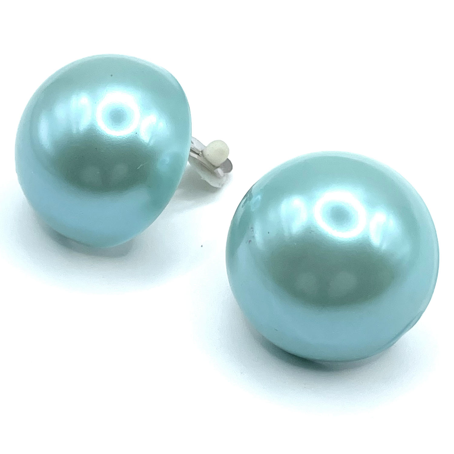 1980s blue half sphere earrings