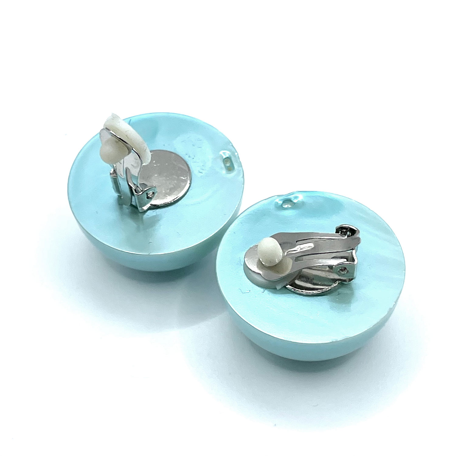 1980s blue half sphere earrings