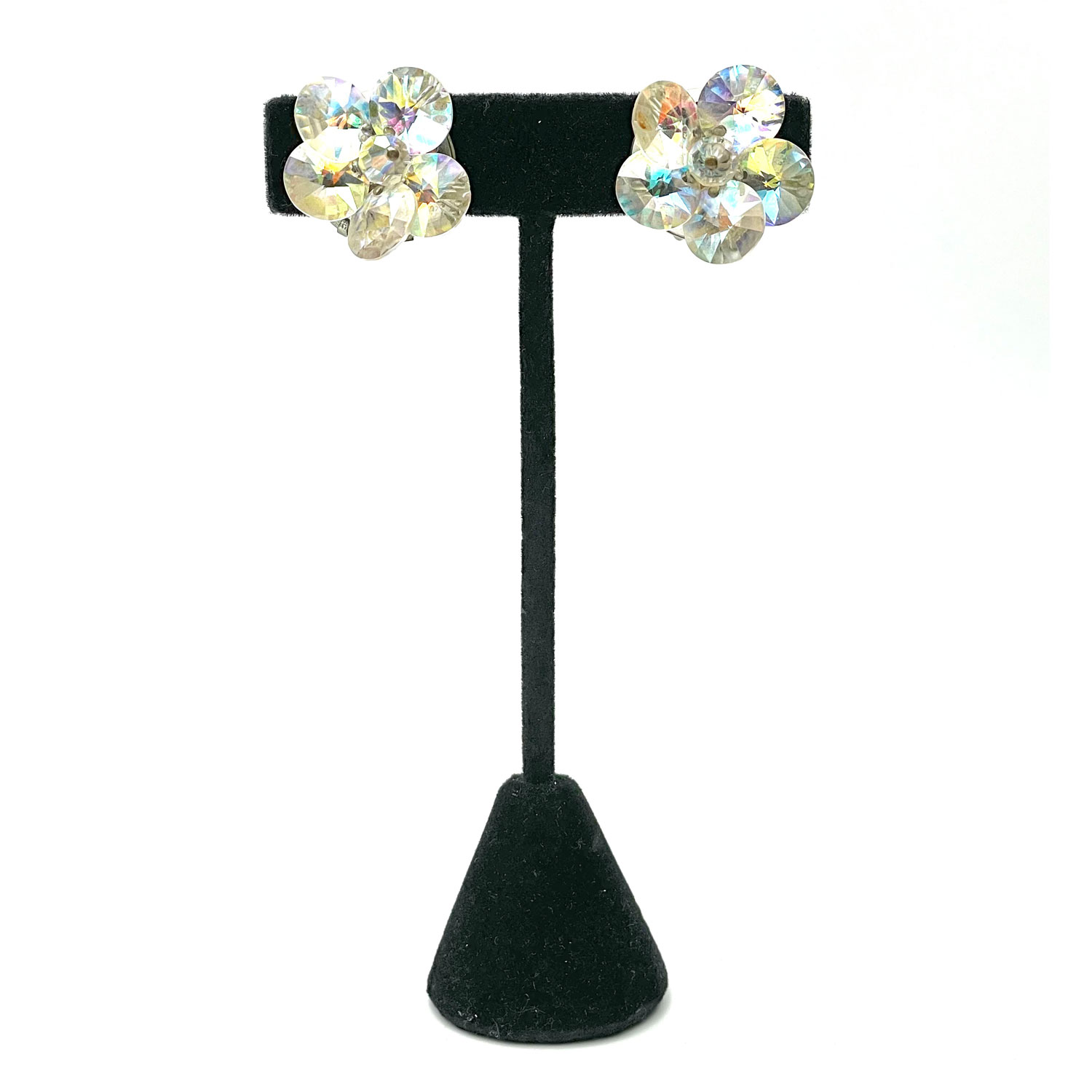 Vintage aurora borealis crystal earrings