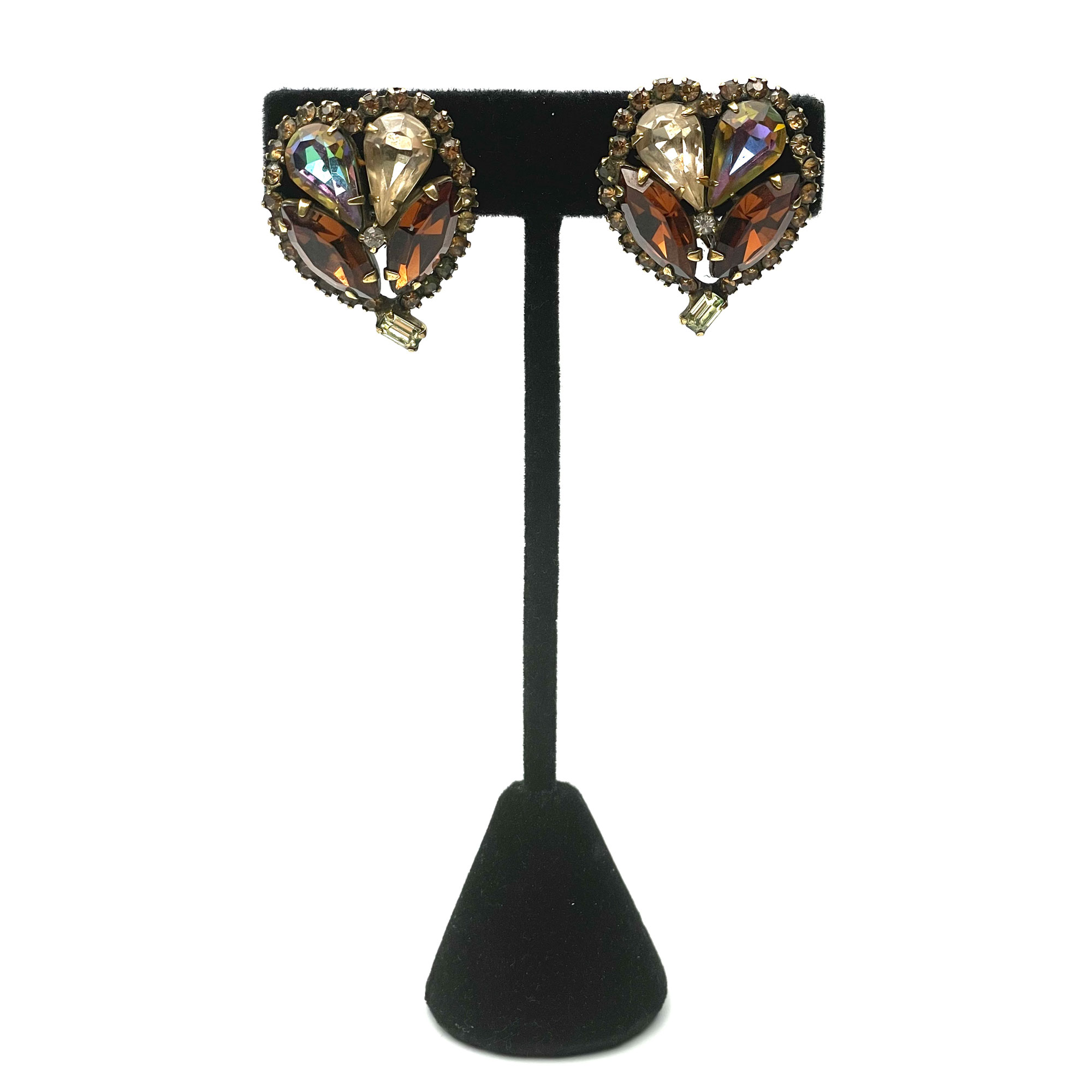 1950s Vendome rhinestone earrings