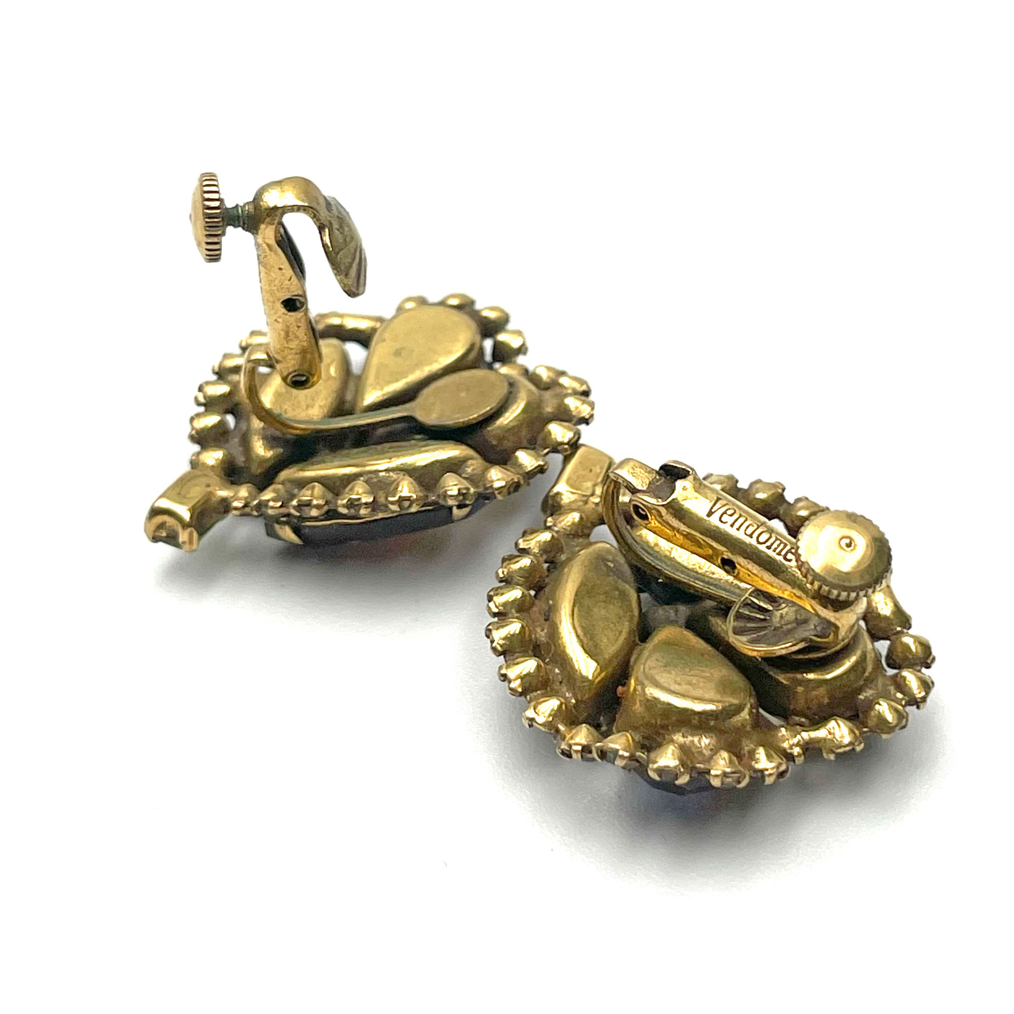 1950s Vendome rhinestone earrings
