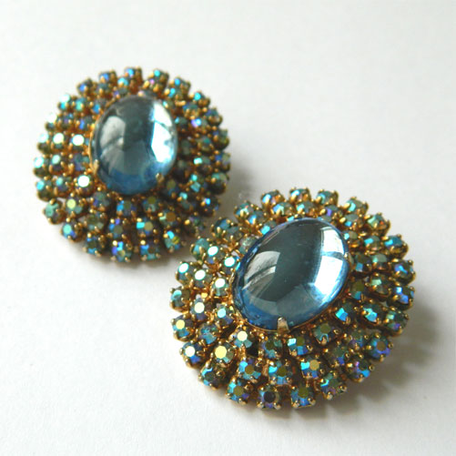 1950's Hattie Carnegie rhinestone earrings