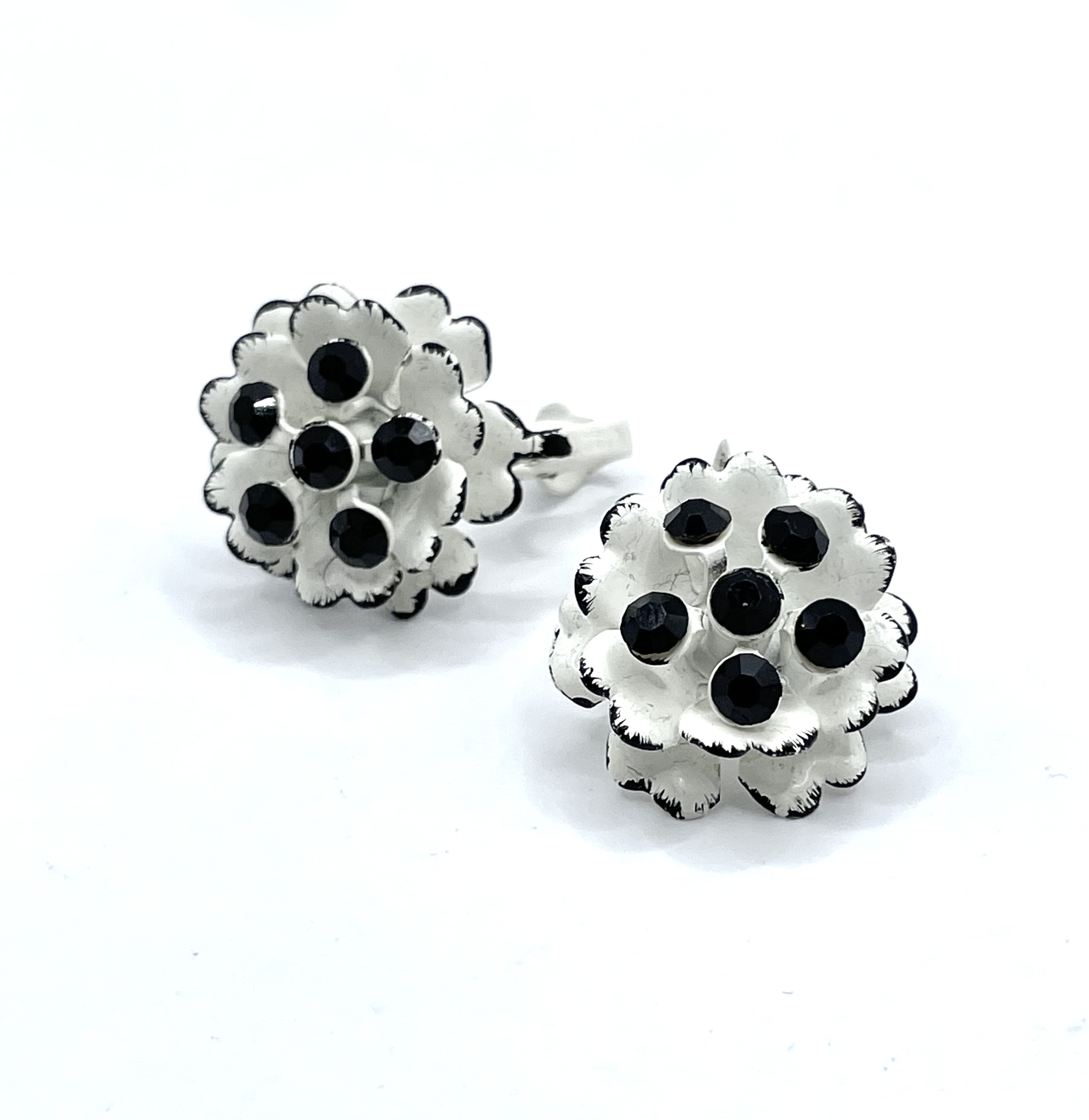 Black and white earrings