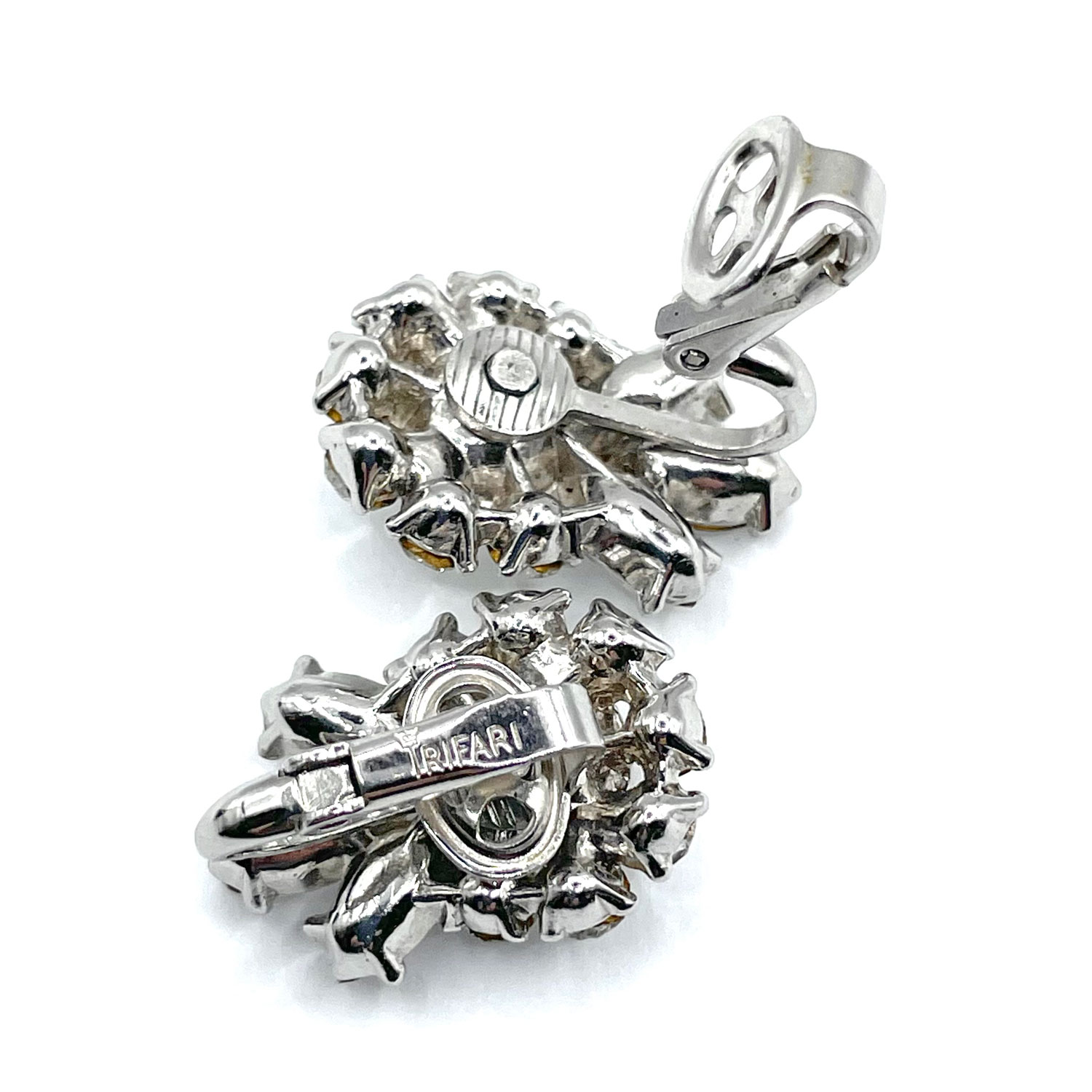 Trifari rhinestone earrings