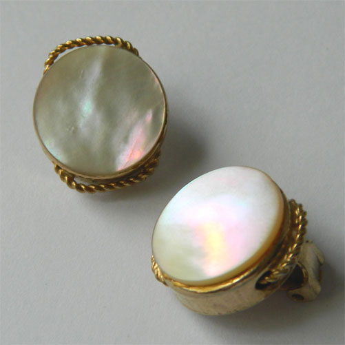 1950's mother of pearl earrings