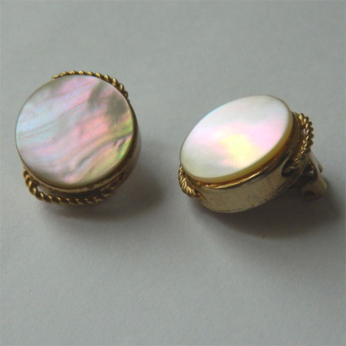 1950's mother of pearl earrings