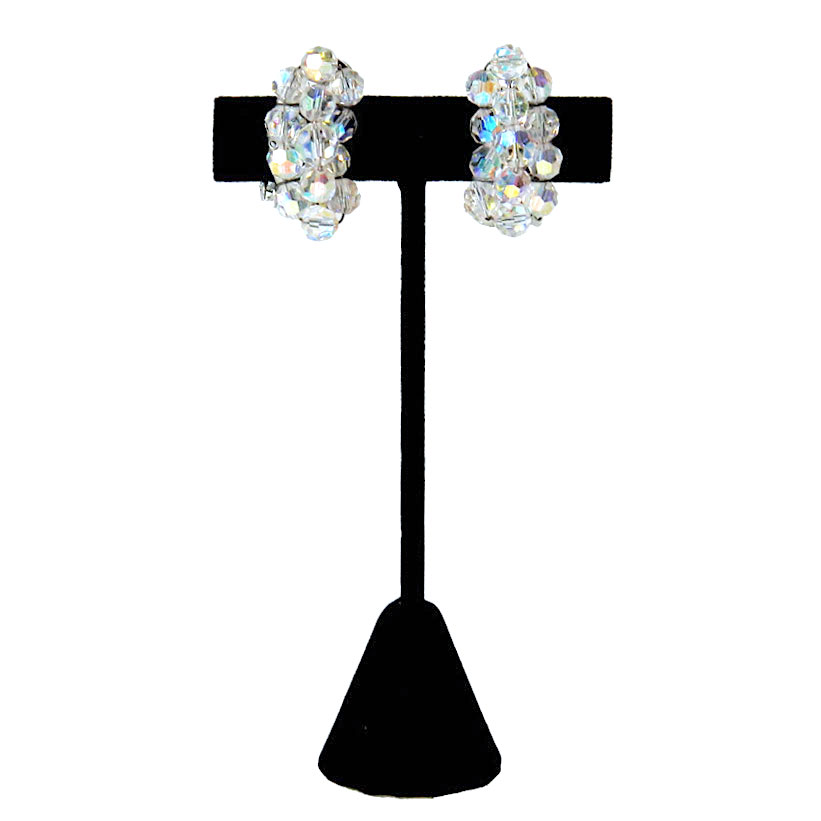 vintage aurora borealis crystal earrings
