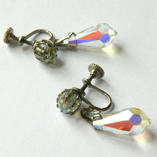 Aurora borealis crystal earrings