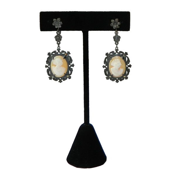 Vintage cameo drop earrings