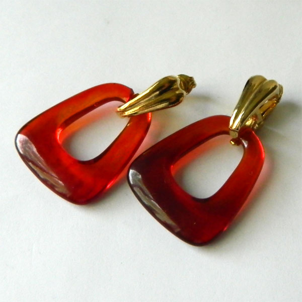 Amber drop earrings