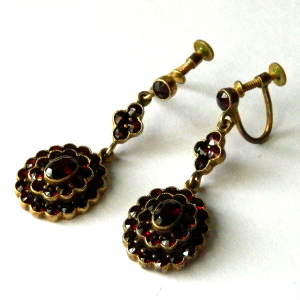 Antique garnet earrings