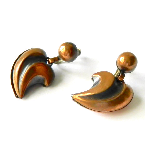 1950's copper earrings