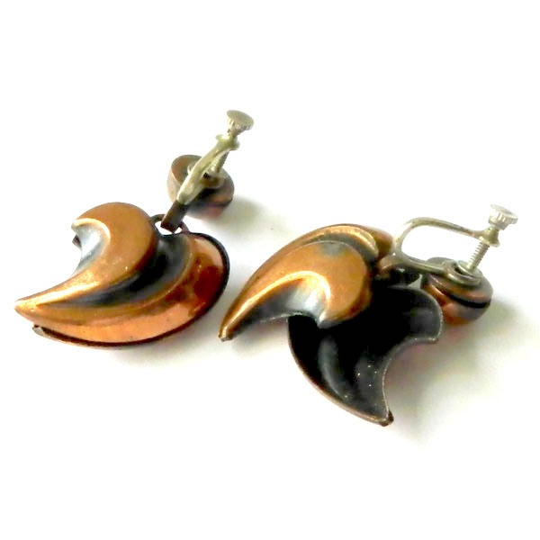 1950's copper earrings