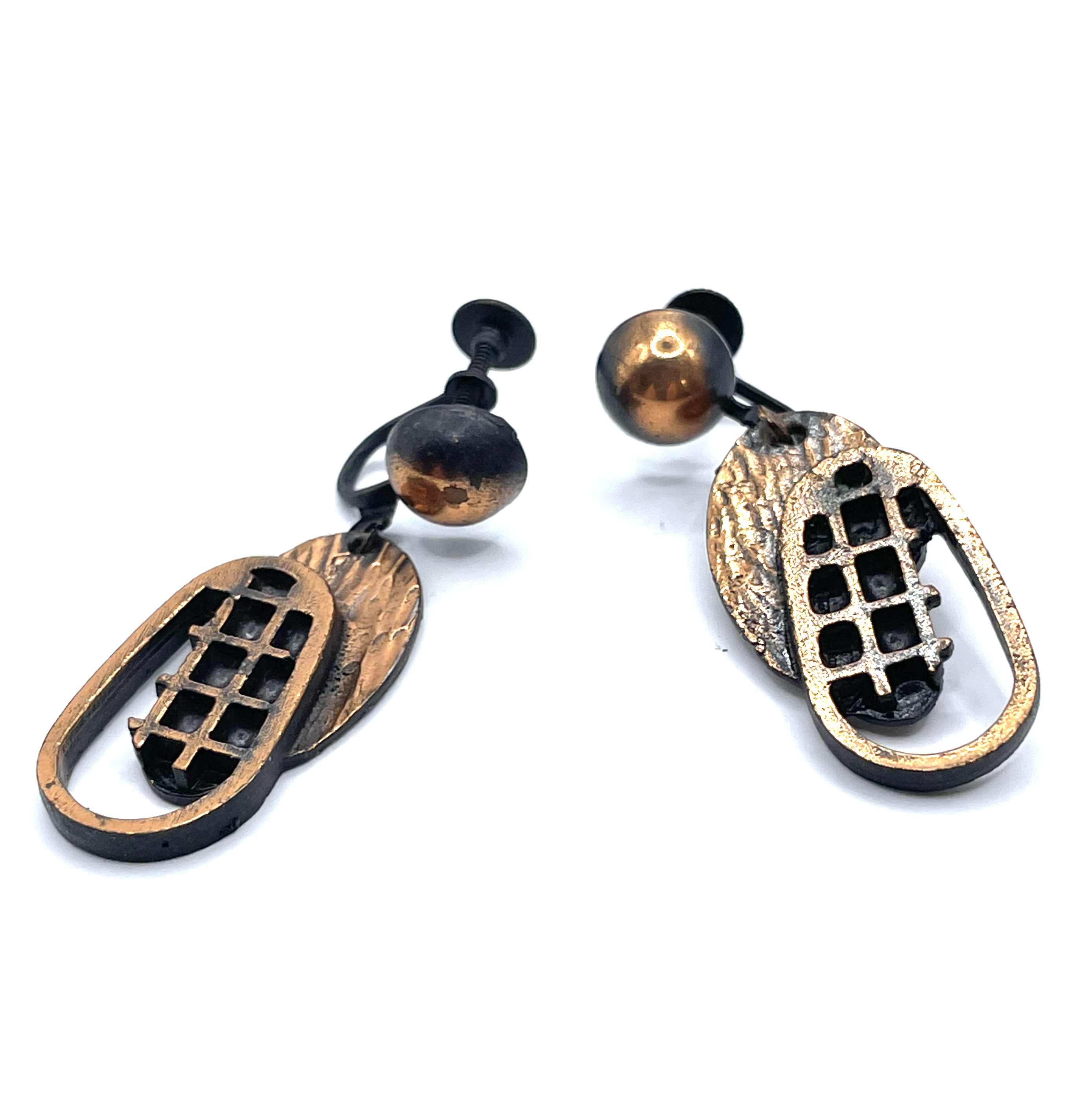 vintage copper earrings