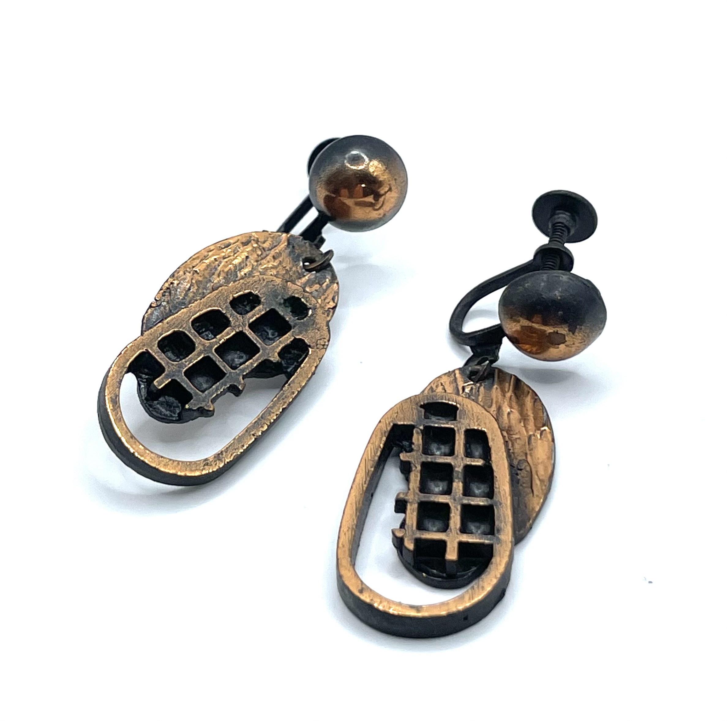 vintage copper earrings
