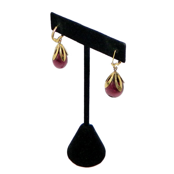 Purple drop earrings